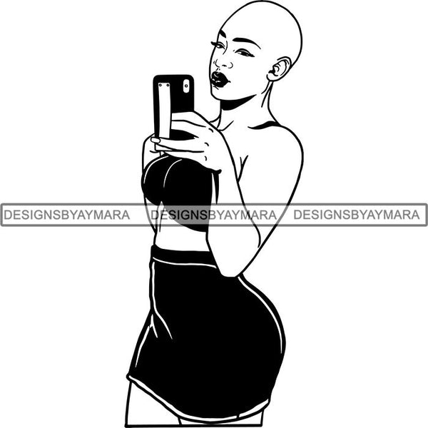 Melanin Bald Short Hairstyle Queen Goddess Nubian .SVG Cut Files For Silhouette and Cricut and Much More