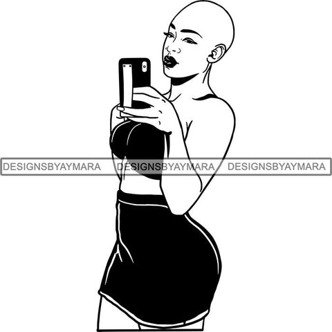 Melanin Bald Short Hairstyle Queen Goddess Nubian .SVG Cut Files For Silhouette and Cricut and Much More