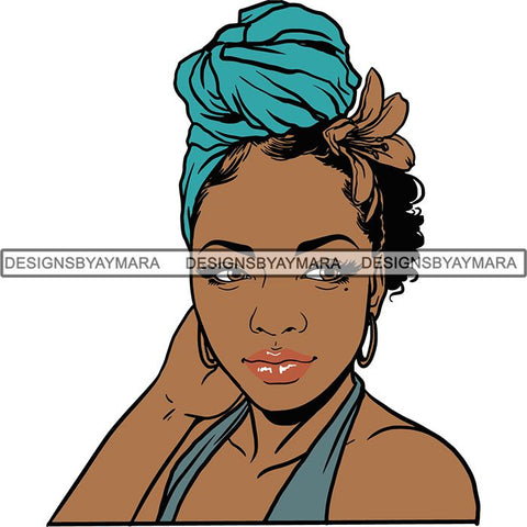 Afro Woman SVG Turban Head Wrap Cutting Files For Silhouette Cricut and More