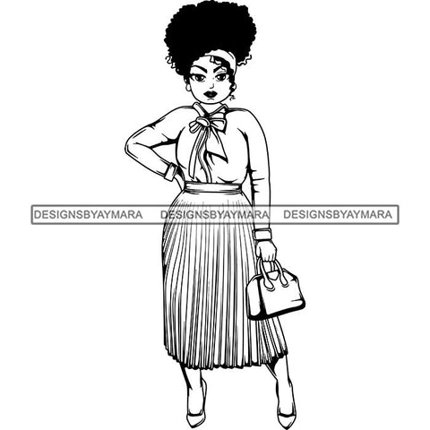 Afro Classy Lola Elegance Glamour Church Lady .SVG Clipart Vector Cutting Files For Circuit Silhouette Cricut and More!