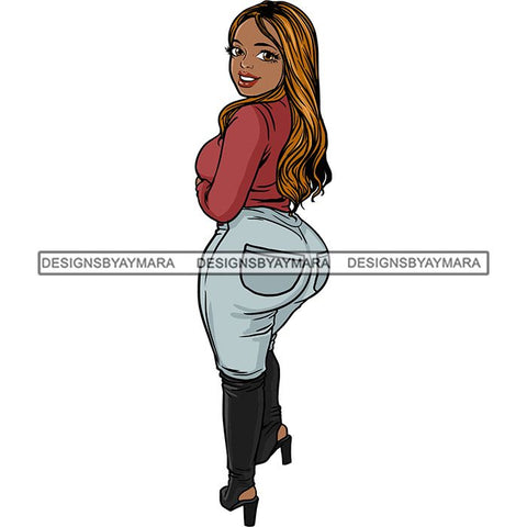 Afro Thick Thigh Big Eyes Woman Sassy Exotic Curvy Goddess .SVG Cutting Files For Silhouette and Cricut and More!