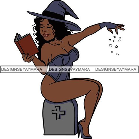 Afro Sexy Witches Halloween SVG Cutting Files For Silhouette Cricut and More