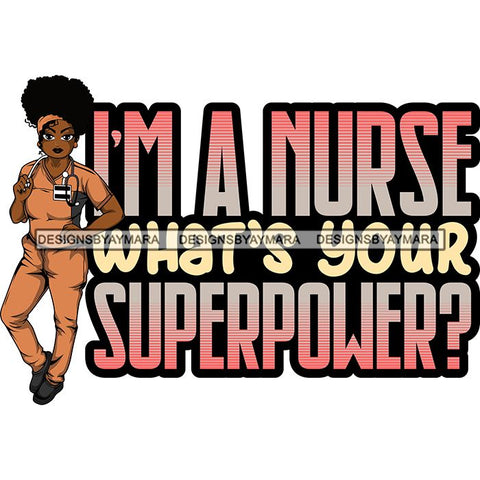 Afro Lola Nurse Medical Occupation SVG Cutting Files For Cricut Silhouette and More