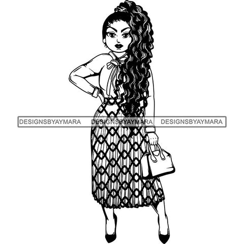 Afro Classy Lola Elegance Glamour Church Lady .SVG Clipart Vector Cutting Files For Circuit Silhouette Cricut and More!