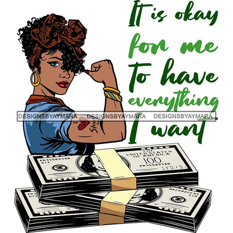 Afro Badass Goddess Hustle Woman Money Maker .SVG Cutting Files For Silhouette and Cricut and More!