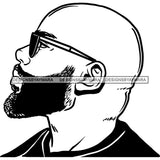 Attractive Man Bearded Hipster Model Fashion Male Guy Stylish Mustache Close-up Sexy Macho Manly SVG Files For Cutting