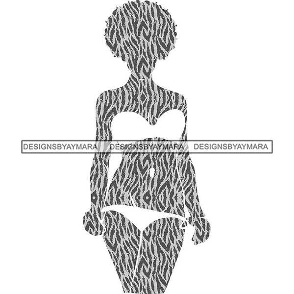 Sensual Woman Silhouette African Wildlife Proud Roots Safari Savanna Africa Continent Exotic Scenic SVG Cutting Files
