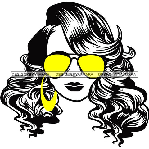 Afro Lola Boss Lady Dope Diva Glamour Wearing Glasses Accesories .SVG Cut Files