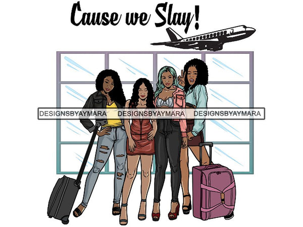 Ladies Trip Flight Getaway PNG Files For Print Not For Cutting