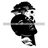 Sensual African Artwork Woman Face Proud Roots Safari Savanna Africa Continent Exotic Environment  SVG Files For Cutting and More!