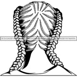 Afro Woman Braids Dreads Dreadlocks Hairstyle SVG Cut Files For Silhouette and Cricut