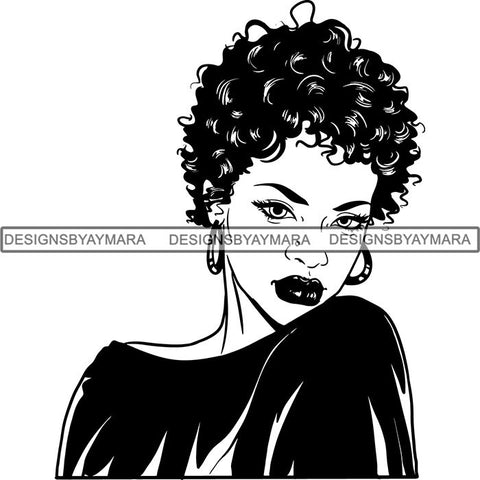 Afro Latin Woman SVG Curly Hairstyle Cutting Files For Silhouette Cricut and More