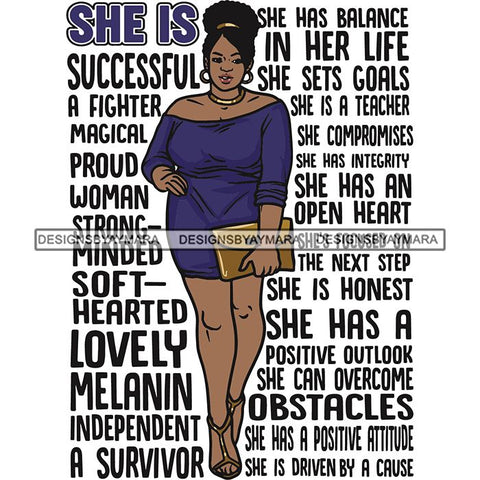 Afro Woman She's Successful Quotes SVG Files For Cutting and More!