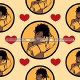 Fashion Lady Seamless Pattern Abstract Decorative Background Vector Designs SVG Files For Cutting and More!