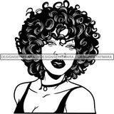 Beautiful Afro Woman Unique Designs In Black and White SVG Cutting Files For Silhouette Cricut and More