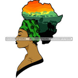 African American Woman Goddess Safari Savanna Africa Continent SVG Files For Cutting and More!