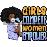 Afro Lola Nurse Doctor Save Life Hero Quotes Wearing Mask Protection Flexing Strong Medical Occupation SVG Cutting Files