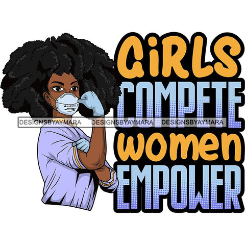 Afro Lola Nurse Doctor Save Life Hero Quotes Wearing Mask Protection Flexing Strong Medical Occupation SVG Cutting Files