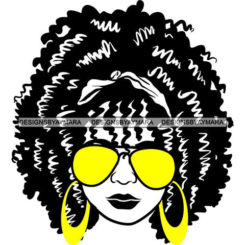 Afro Lola Boss Lady Dope Diva Glamour Wearing Glasses Accesories .SVG Cut Files