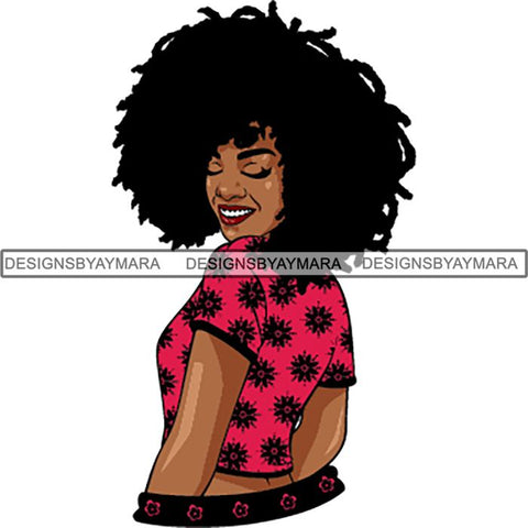 Afro Latin Woman SVG Curly Hairstyle Cutting Files For Silhouette Cricut and More