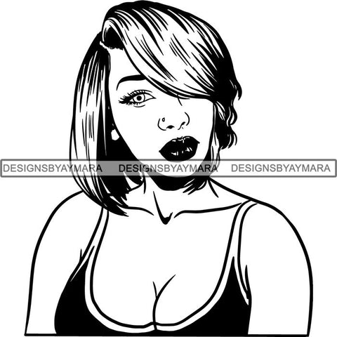 Beautiful Afro Woman Unique Designs In Black and White SVG Cutting Files For Silhouette Cricut and More