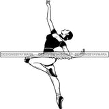 Afro Black Ballerina Woman Ballet Dancer .SVG Cut Files For Silhouette and Cricut