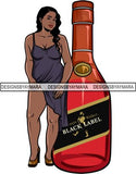 Whiskey Goddess Black Woman Sexy Melanin Nubian Liqueur Beverage Alcohol PNG File For Print Not For Cutting Cut Files For Silhouette and Cricut