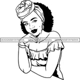 Afro Independent Successful Woman SVG Cutting Files For Silhouette Cricut and More