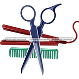 Scissor Comb Iron Beauty Salon Hot Seller Design SVG Cutting Files