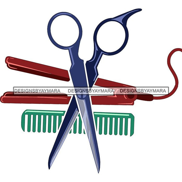 Scissor Comb Iron Beauty Salon Hot Seller Design SVG Cutting Files
