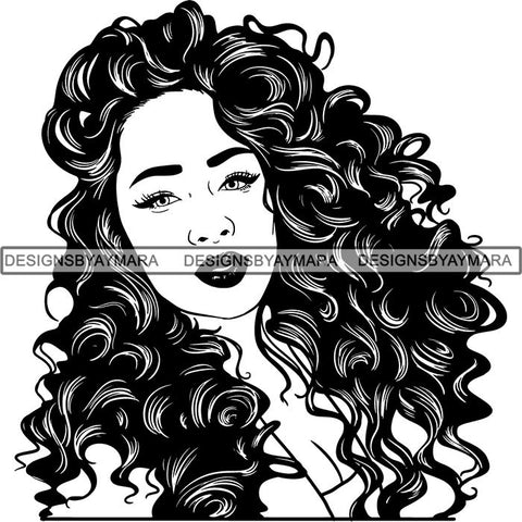 Beautiful Afro Woman Unique Designs In Black and White SVG Cutting Files For Silhouette Cricut and More