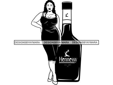 Whiskey Goddess Black Woman Sexy Melanin Nubian Liqueur Beverage Alcohol SVG Cut Files For Silhouette and Cricut