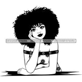 Afro Nubian Melanin Popping Kinky Hair Beautiful African American Woman SVG Cutting Files