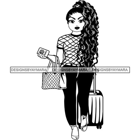 Lola Travel Vacation Getaway Black Proud Woman Traveling .SVG Cutting Files For Silhouette and Cricut and More!