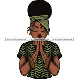 Afro Lola Praying God Lord Prayers In God We Trust .SVG Clipart Cutting Files For Silhouette and Cricut and More!