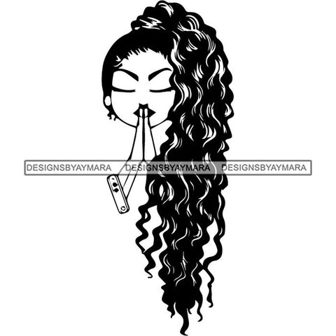 Afro Lola Praying Begging Asking God Lord Faith Strength .SVG Vector Clipart Cutting Files For Silhouette Cricut and More!