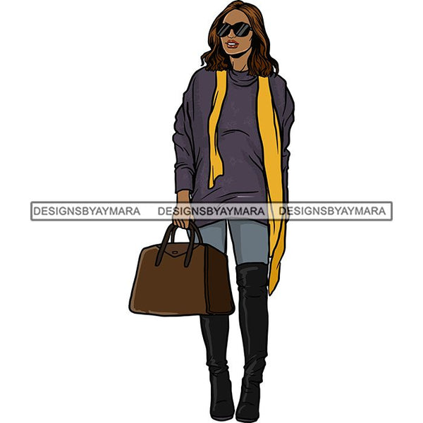 Fashion Diva Glamour Afro Woman Classy Sexy Lady SVG PNG JPG Vector Files For Cutting and More