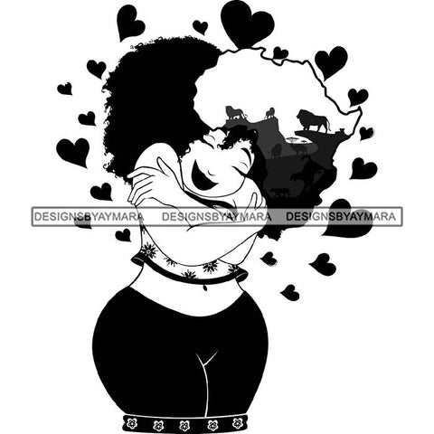 African American Woman Goddess Safari Savanna Africa Continent SVG Files For Cutting and More!