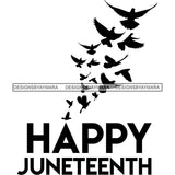 Juneteenth Emancipation Freedom June 19 Holiday African American History  SVG PNG JPG Vector Cutting Files