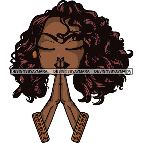 Afro Lola Praying Begging Asking God Lord Faith Strength .SVG Vector Clipart Cutting Files For Silhouette Cricut and More!