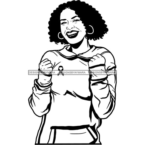 Strong Afro Woman SVG Cancer Survivor Cutting Files For Silhouette Cricut and More