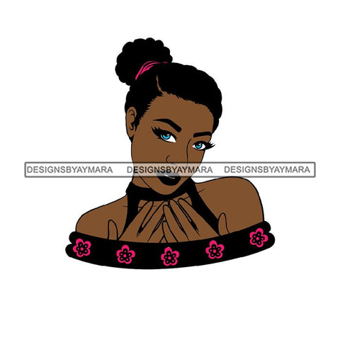 Afro African Lady Pretty Face Goddess Glamour Fashion Vector SVG Cutting Files