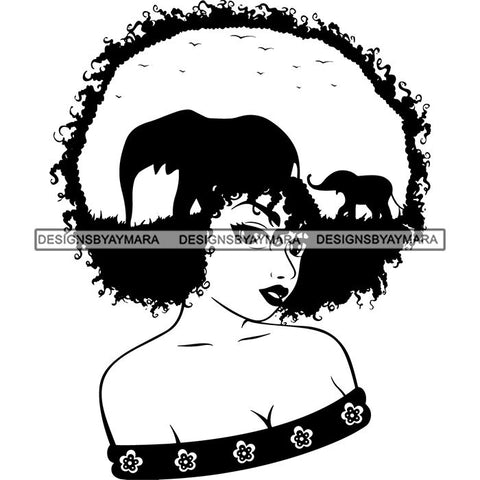 African American Woman Goddess Safari Savanna Africa Continent SVG Files For Cutting and More!