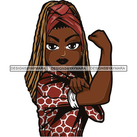 Afro Strong Lola Flexing We Can Do It Woman Power .SVG Cutting Files For Silhouette Cricut and More!