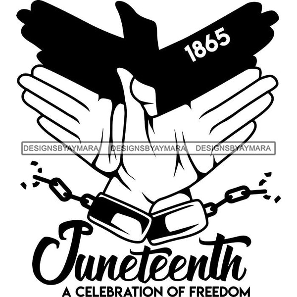 Juneteenth Emancipation Freedom June 19 Holiday African American History  SVG PNG JPG Vector Cutting Files
