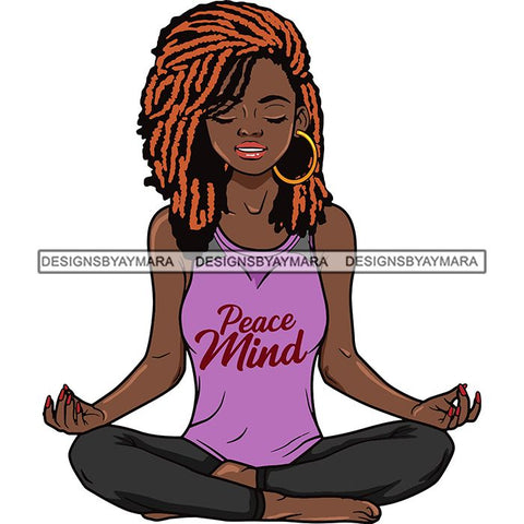 Afro Lola Meditation Meditate Yoga Relax Inhale Exhale Stress Free .SVG Cutting Files For Silhouette and Cricut and More!