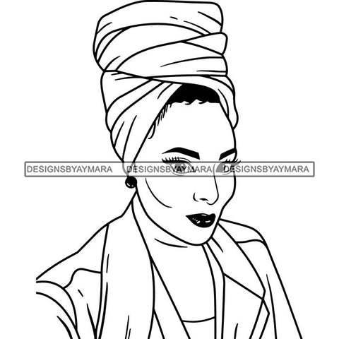 Afro Lady Black Goddess Melanin Turban Head-wrap Dark Latina Morena SVG Files For Cutting and More!