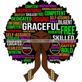 Afro Woman Praying Hair Life Quotes Strong Independent Educated Melanin SVG Cutting Files