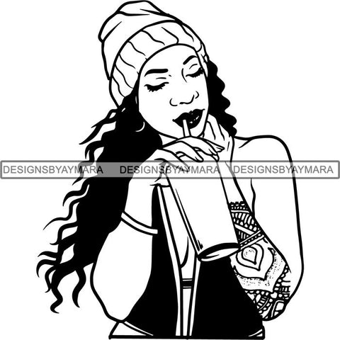 Afro Sexy Goddess Melanin Woman Queen Tattoo SVG Cut Files For Silhouette and Cricut