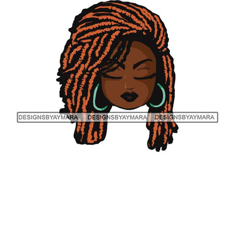 Afro Lola Cute Closed Up Face Eyes Close Meditation .SVG Clipart Vector Cutting Files
